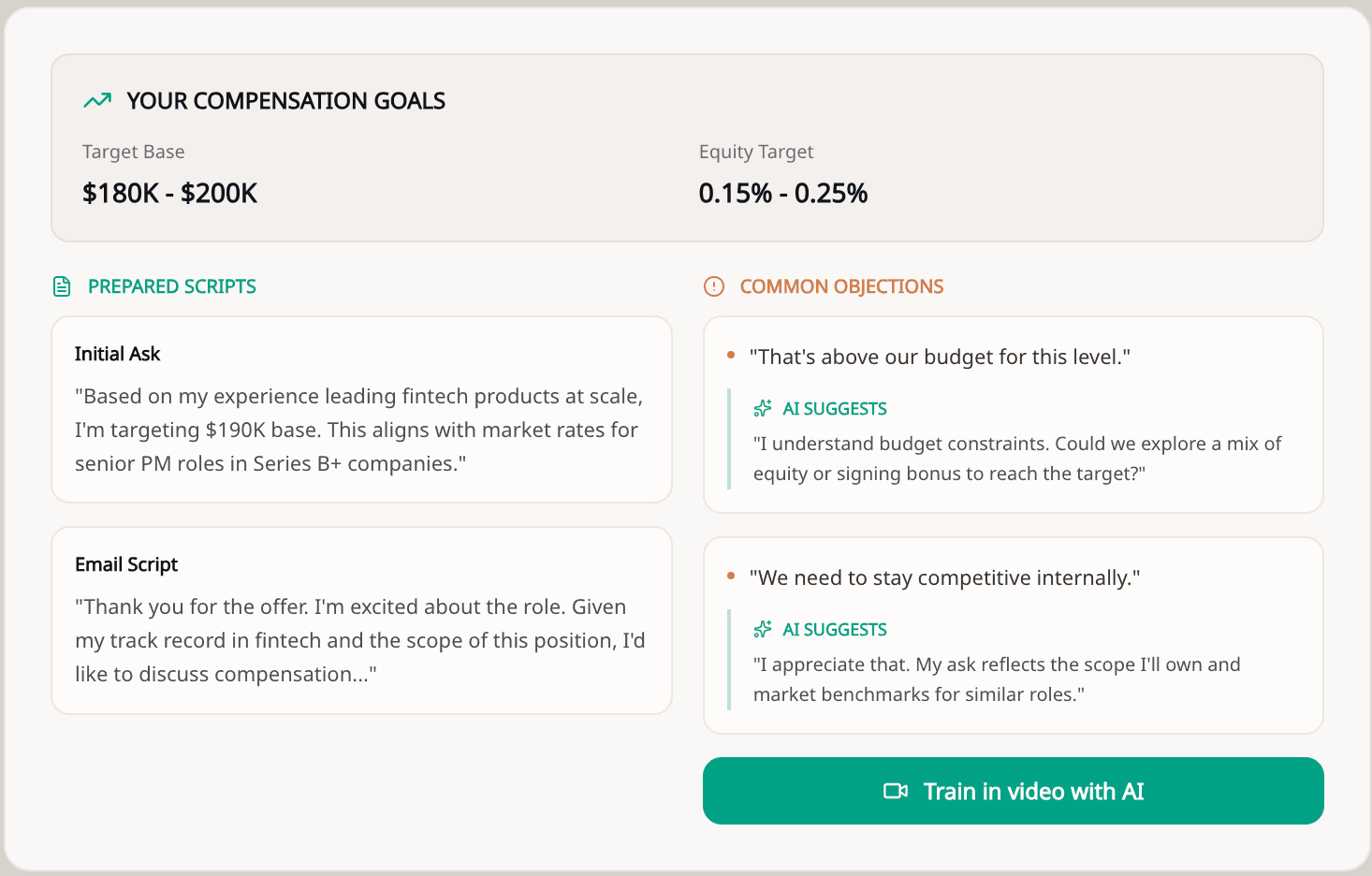 Salary negotiation practice
